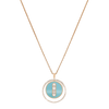 Collier Diamant Or Rose Lucky Move MM Turquoise