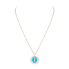 Turquoise Lucky Move MM Pink Gold Diamond Necklace