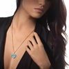 Turquoise Lucky Move MM Pink Gold Diamond Necklace