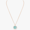 Collier Diamant Or Rose Lucky Move MM Turquoise