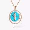 Turquoise Lucky Move MM Pink Gold Diamond Necklace