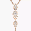 Fiery Tie Necklace Pink Gold Diamond Necklace