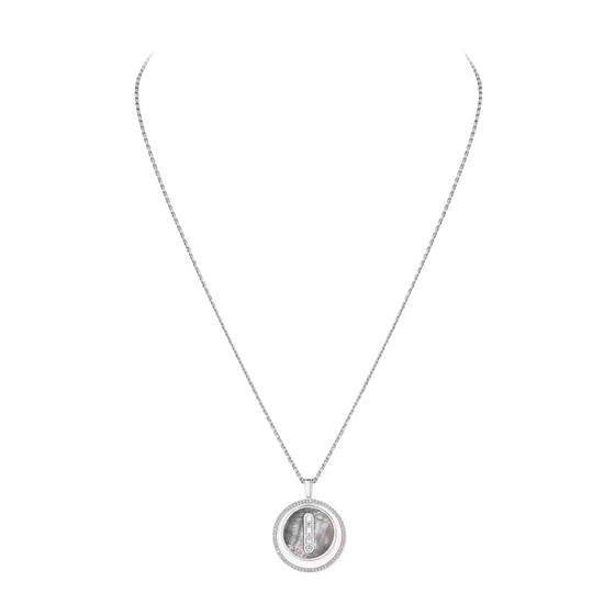 Collier nacre grise Lucky Move MM Collier Diamant Or Blanc