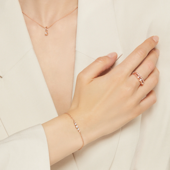 Rose Gold & Diamond Bollicine Bracelet