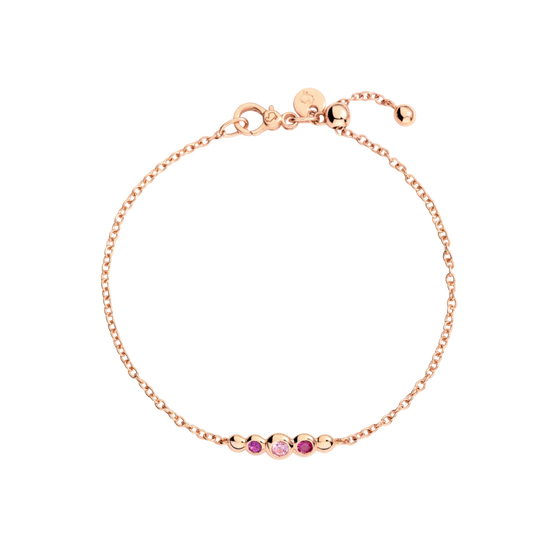 Bracelet Bollicine Or Rose & Pierres Colorées