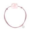 Bracelet, Powdery Pink Quartz, Rose Cord