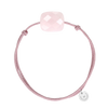Bracelet, Powdery Pink Quartz, Rose Cord