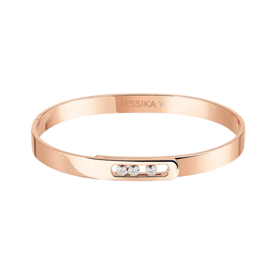 Move Noa Bangle Large Size Pink Gold Diamond Bracelet