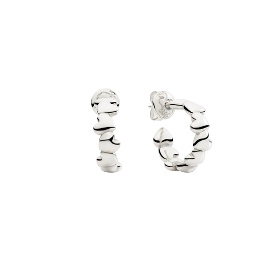 Boucles D’oreille Créoles Cœur Argent