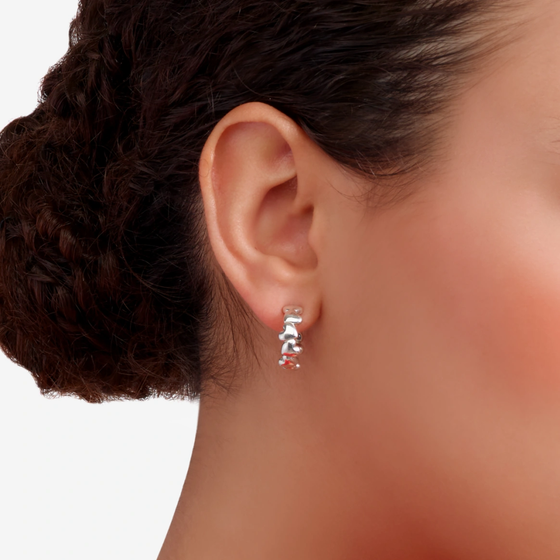 Boucles D’oreille Créoles Cœur Argent