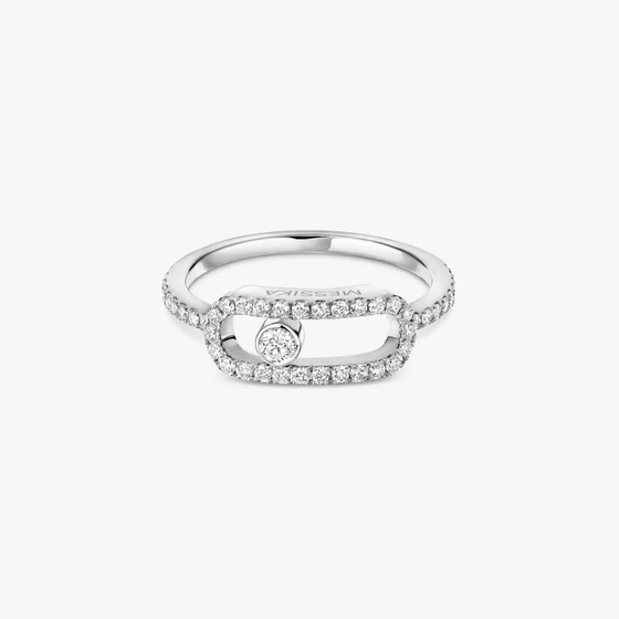 Move Uno Pavé LM White Gold Diamond Ring