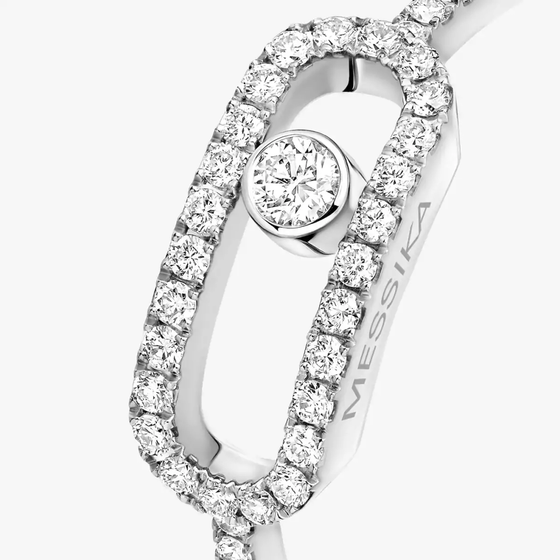 Move Uno Pavé LM White Gold Diamond Ring
