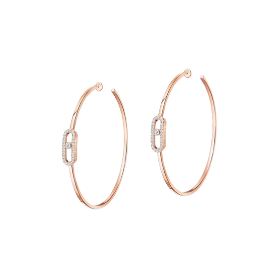 Créoles Move Uno GM Boucles d'oreilles Diamant Or Rose