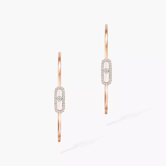 Créoles Move Uno GM Boucles d'oreilles Diamant Or Rose