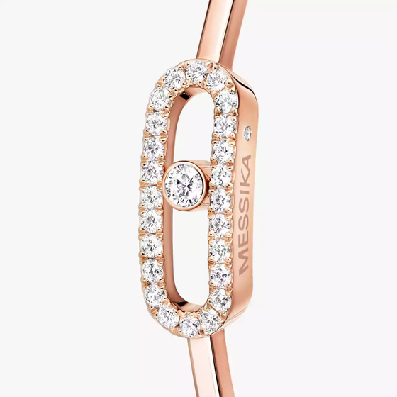 Créoles Move Uno GM Boucles d'oreilles Diamant Or Rose