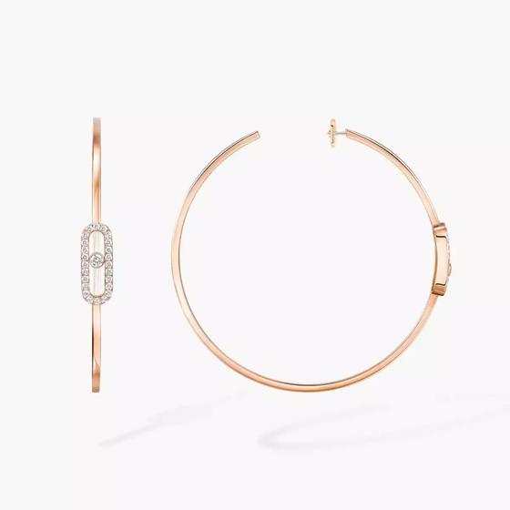 Créoles Move Uno GM Boucles d'oreilles Diamant Or Rose