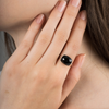 Bague, Onyx, Or Blanc
