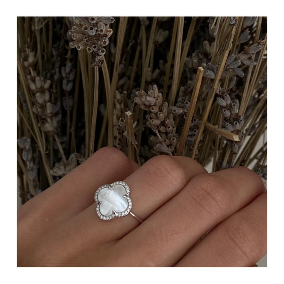 Ring, Mother Of Pearl, Diamonds, White Gold