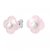 Puces, Quartz Rose Poudre, Or Blanc