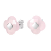 Studs, Powdery Pink Quartz, White Gold