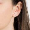 Studs, Powdery Pink Quartz, White Gold