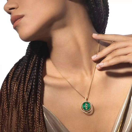 Collier malachite Lucky Move MM Collier Diamant Or Jaune