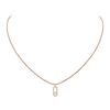 Messika Care(s) beige cord pavé necklace