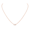 Move Uno pavé necklace, mini model Move Uno necklace in 18-karat rose gold, motif set with brilliant-cut diamonds and one moving diamond in the center.