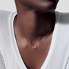 Move Uno pavé necklace, mini model Move Uno necklace in 18-karat rose gold, motif set with brilliant-cut diamonds and one moving diamond in the center.