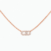 Move Uno pavé necklace, mini model Move Uno necklace in 18-karat rose gold, motif set with brilliant-cut diamonds and one moving diamond in the center.