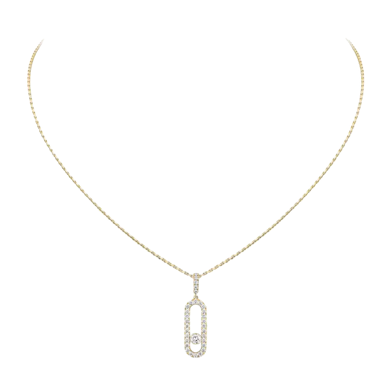 Move Uno Pavé LM Yellow Gold Diamond Necklace