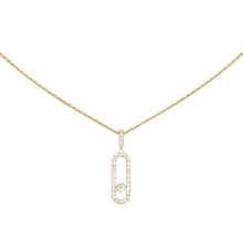  Yellow Gold Diamond Necklace Move Uno Pavé LM