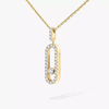 Move Uno Pavé LM Yellow Gold Diamond Necklace