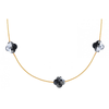 Hematite Yellow Gold Long Necklace