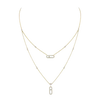 Move Uno 2 Rows Pavé Yellow Gold Diamond Necklace
