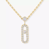 Move Uno 2 Rows Pavé Yellow Gold Diamond Necklace