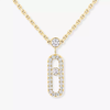 Move Uno two-row pavé necklace 2 rows yellow gold diamond pavé necklace Move Uno