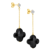 Earrings, Black Onyx, Diamonds, Yellow Gold