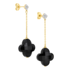 Earrings, Black Onyx, Diamonds, Yellow Gold