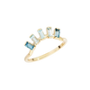 Half Halo Ring With London & Sky Blue Topaz