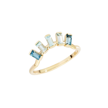  Half Halo Ring With London & Sky Blue Topaz