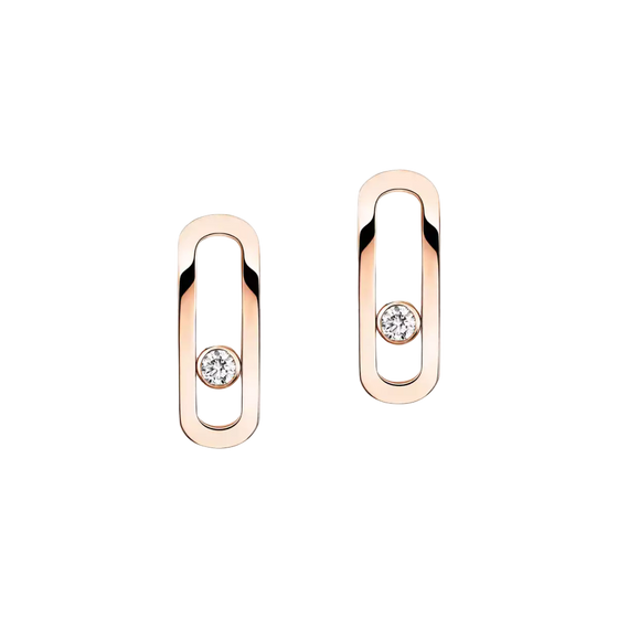 Move Uno Pink Gold Diamond Earrings