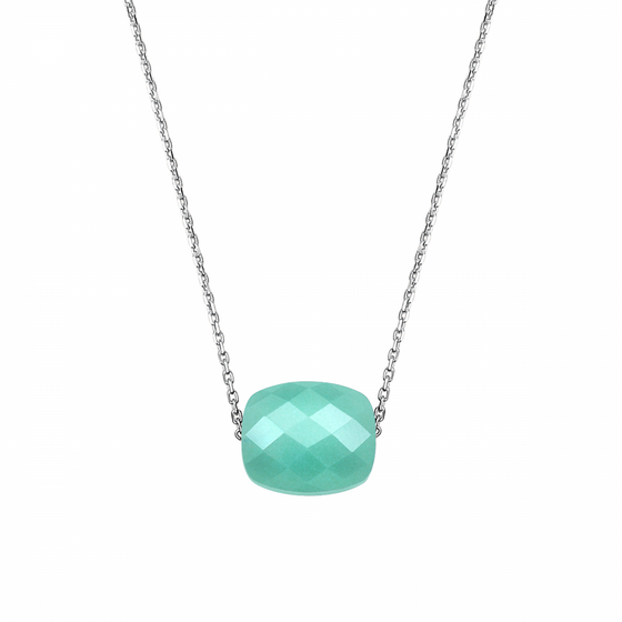 Collier, Amazonite, Or Blanc