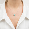 Collier, Amazonite, Or Blanc