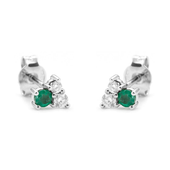Boucles d'Oreilles Emeraudes & Diamants