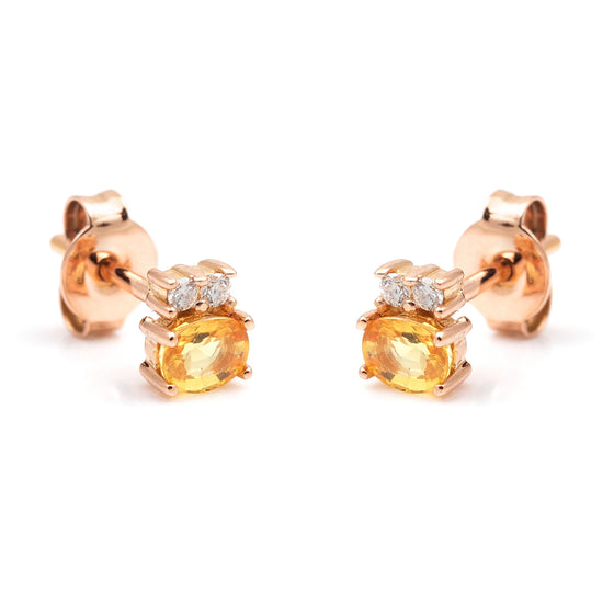 Yellow Sapphires & Diamonds Earrings