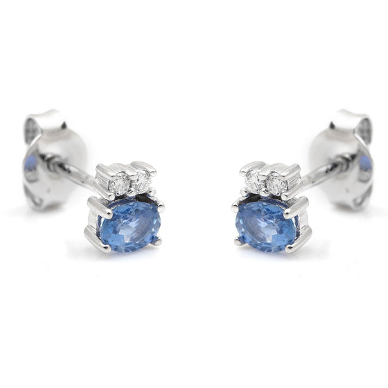 Boucles d'Oreilles Saphirs & Diamants