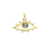 Yellow Gold Eye Charm, Sapphiers & Diamonds