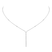  Gatsby Vertical Bar White Gold Diamond Necklace