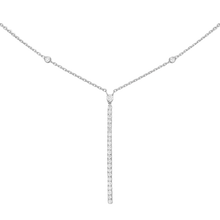  White Gold Diamond Necklace Gatsby Vertical Bar